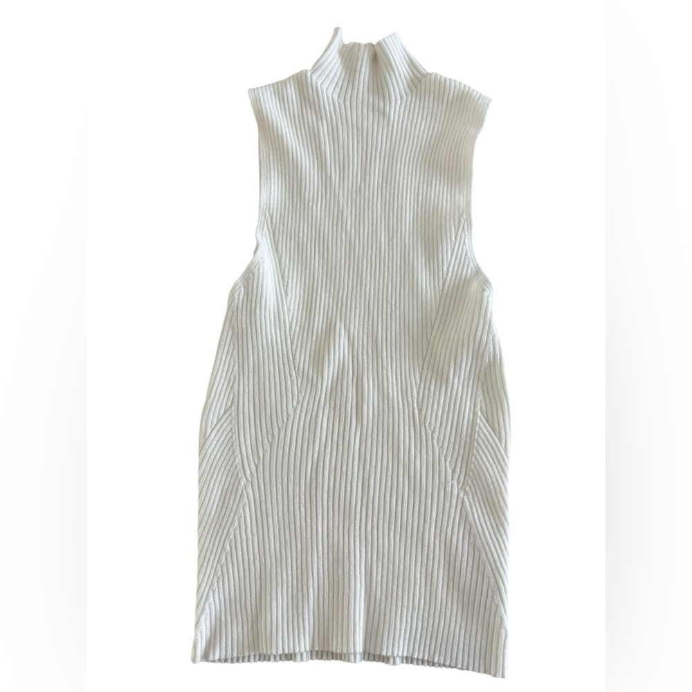 Petal & Pup Ribbed High-Neck White Midi Top size S/M